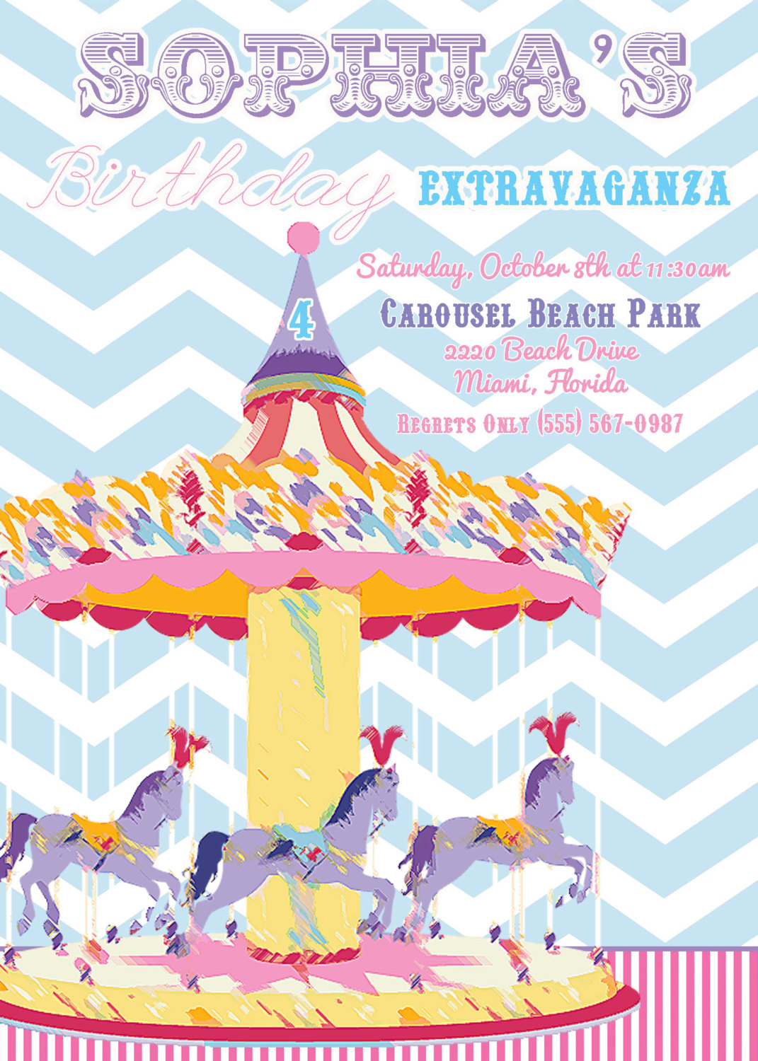 Carousel Birthday Invitations â Bagvania Invitations Ideas